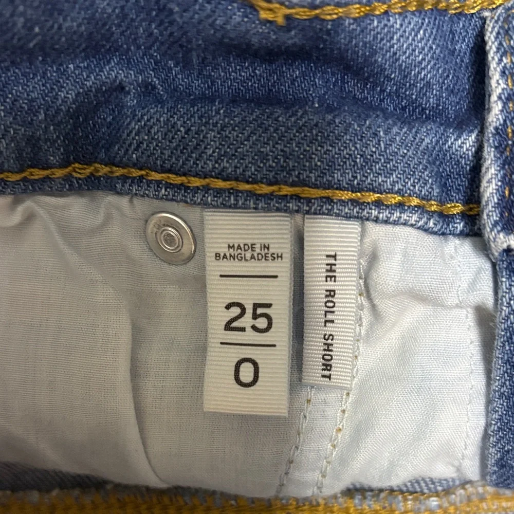 Denim Blue Jean Shorts - LOFT Size 0/25 - The Roll Short - Picture 4 of 6